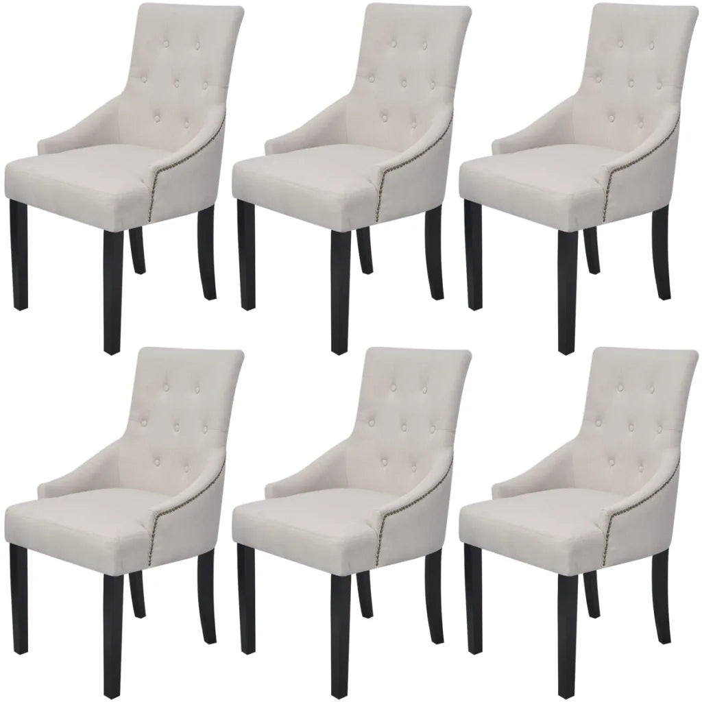 Sedie da Pranzo 6 pz Grigio Crema in Tessuto cod mxl 31449
