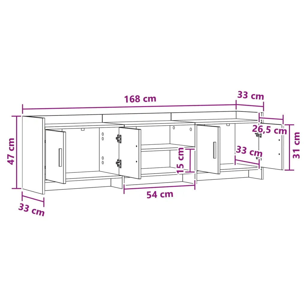 Mobile TV 168 x 33 x 47 cm Grigio Cemento Legno ingegnerizzato 8011182