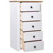 Credenza Bianca 46x40x89 cm in Legno Massello di Pino Panama 282651