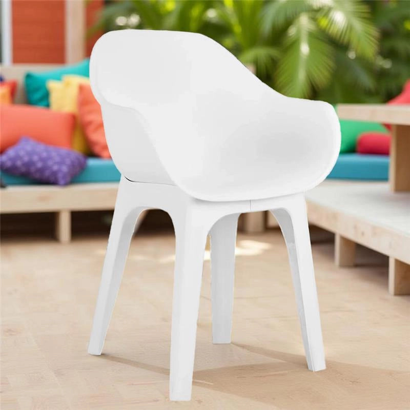 GHIBLI SEDIA POLTRONA IN PLASTICA 55 X 50,5 X H81 CM BIANCA 2PZ