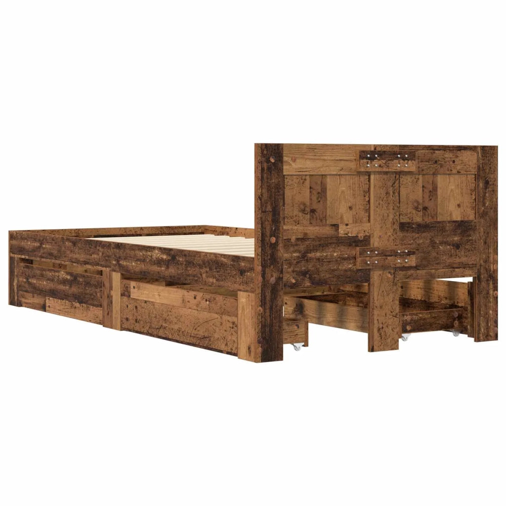 Struttura letto con testata Legno antico 80 x 200 cm 3429680