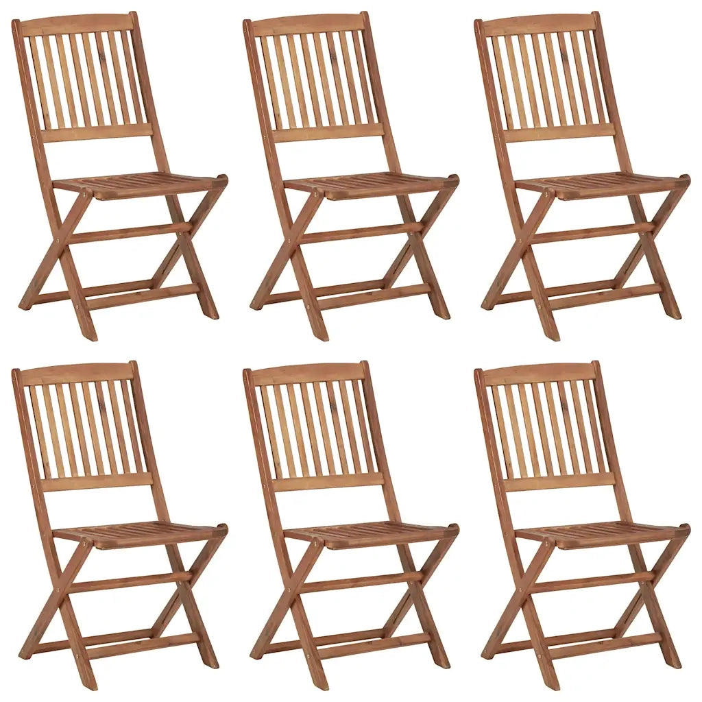 Sedie da Giardino Pieghevoli 6 pz con Cuscini Massello Acacia cod mxl 8482