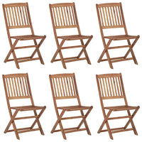Sedie da Giardino Pieghevoli 6 pz con Cuscini Massello Acacia cod mxl 8482