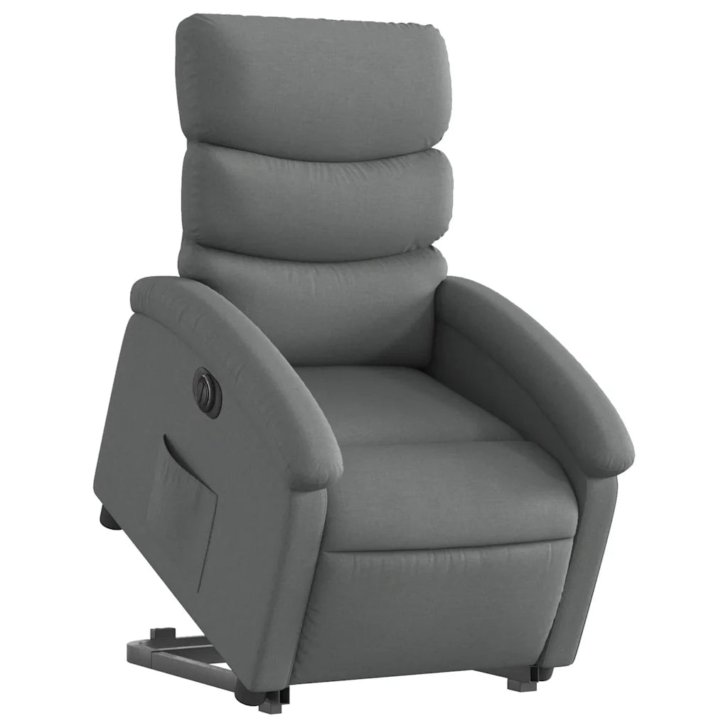 Poltrona Alzapersona Reclinabile Elettrica Grigio Scuro Tessuto 3204003