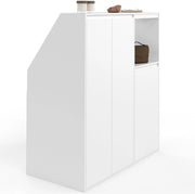Set di armadi a 2 ante + 1 anta e 1 nicchia TOMI bianco sottopensile