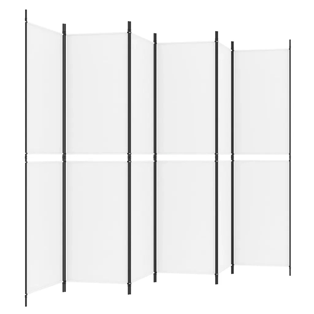 Divisorio Ambienti | Divider per stanze | Paravento a 4 Pannelli Bianco 300x200 cm Tessuto