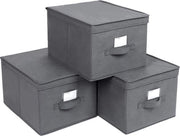 Set di cassetti pieghevoli, 3 pezzi, Cassetto pieghevole, cassa in tessuto, 40 x 30 x 25 cm, grigio