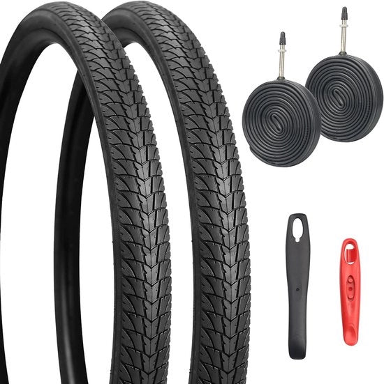Set di pneumatici da bicicletta 29 pollici di alta prestazione - Set di pneumatici da corsa 700 x 38c con pneumatici interni e illuminatori di pneumatici - 30 PSI (2 pneumatici + 2 pneumatici interni + illuminatori di pneumatici)
