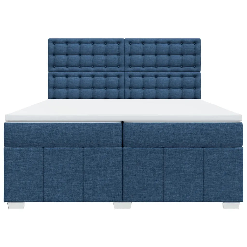 Giroletto a Molle con Materasso Blu 200x200 cm in Tessuto