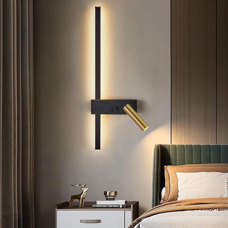 Lampada Da Parete App1439-w Right Black Gold