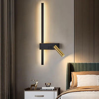 Lampada Da Parete App1439-w Right Black Gold