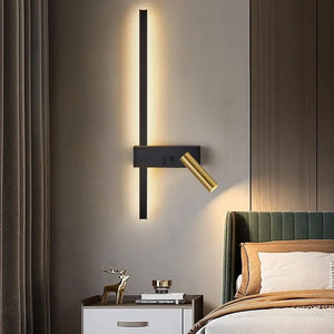 Lampada Da Parete App1439-w Right Black Gold
