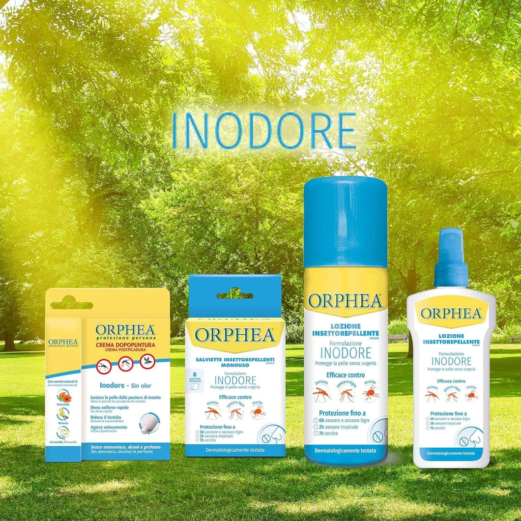 Lozione Inodore, Protegge Dalle Punture Di Zanzare e Zanzara Tigre, Zanzara Tropicale e Zecche, 100ml, Orphea