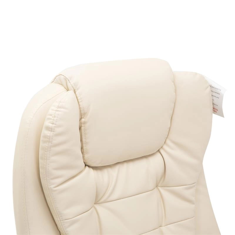 POLTRONA DA UFFICIO MASSAGGIANTE IN ECOPELLE 62 X 68 X 111-121 CM BEIGE