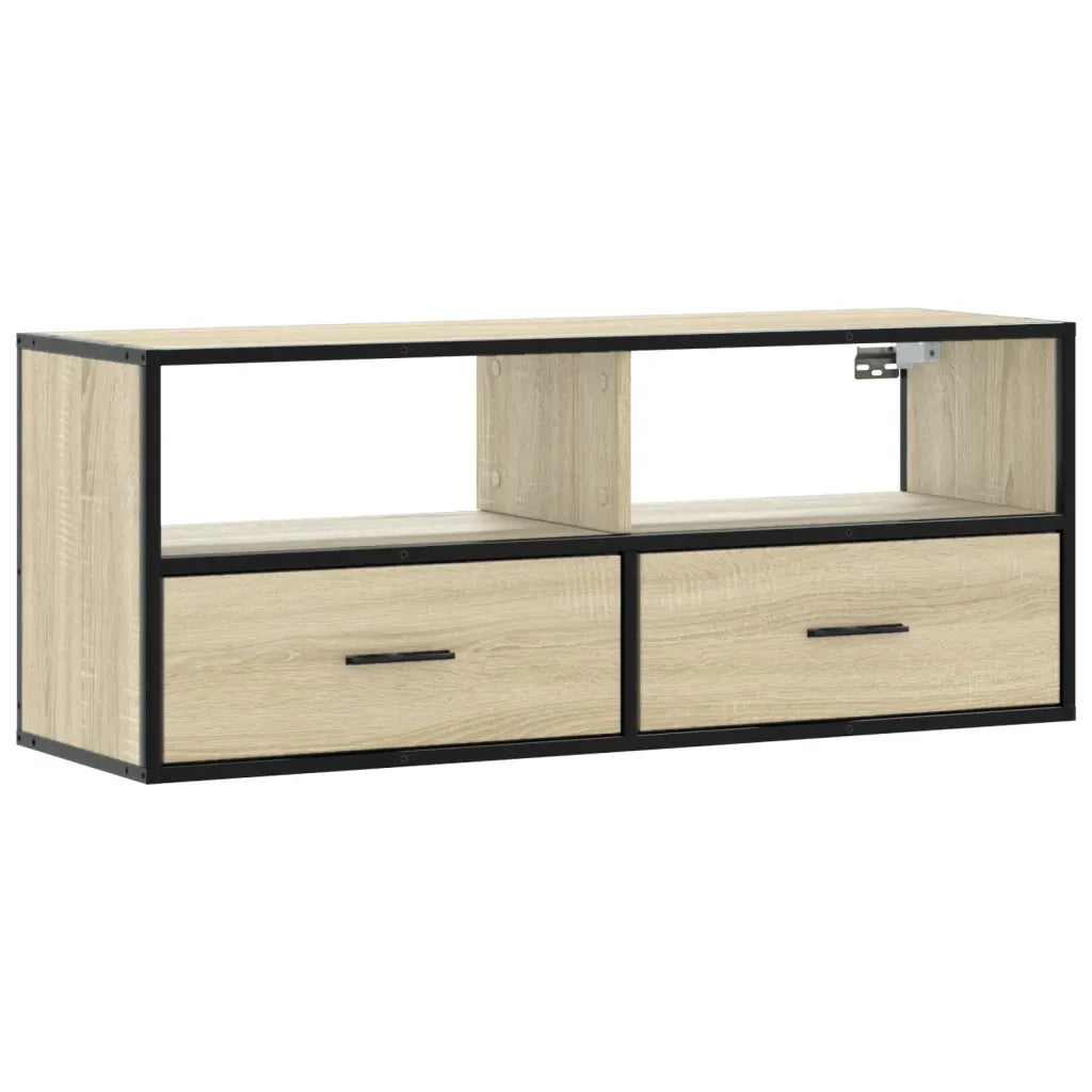 Mobile TV Rovere Sonoma 100x31x39,5cm Legno Multistrato Metallo