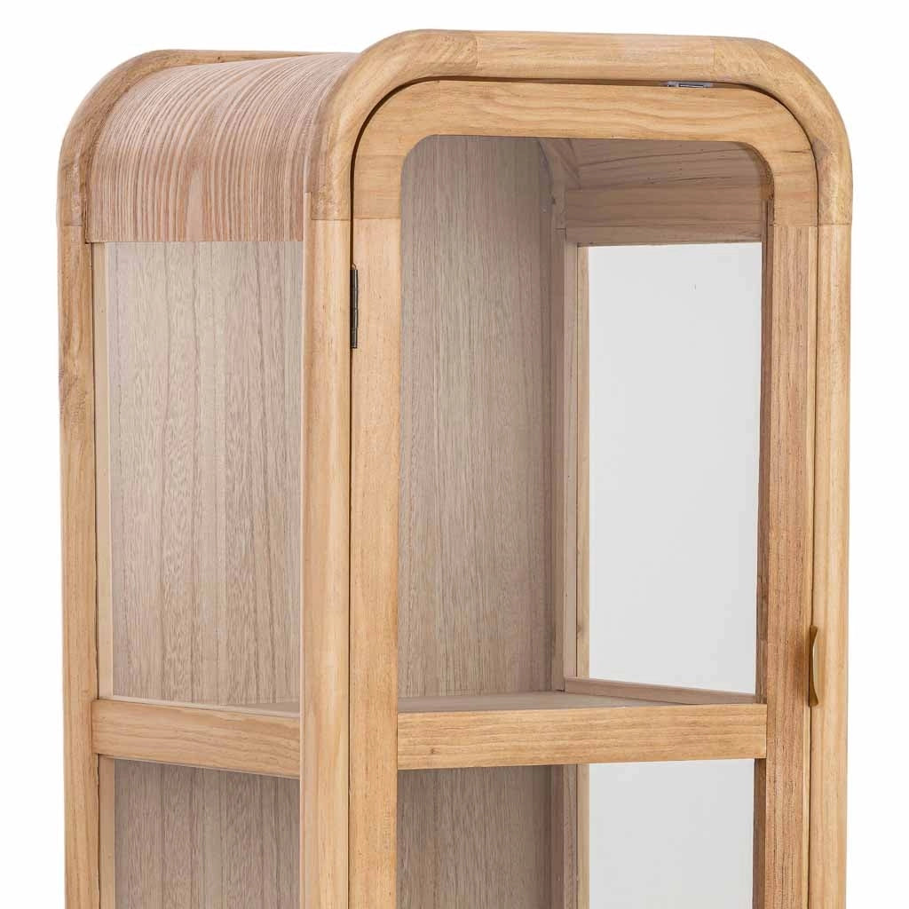 Vetrina in legno e rattan marrone 46,5x40x175h cm