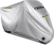 Hoesa Motoridraulico Acquaproteggiato 210D per Motoristi, Protezione da Condizioni Meteorologiche e Polvere, Compreso Cavo di Vento, Argento 265x105x125 cm