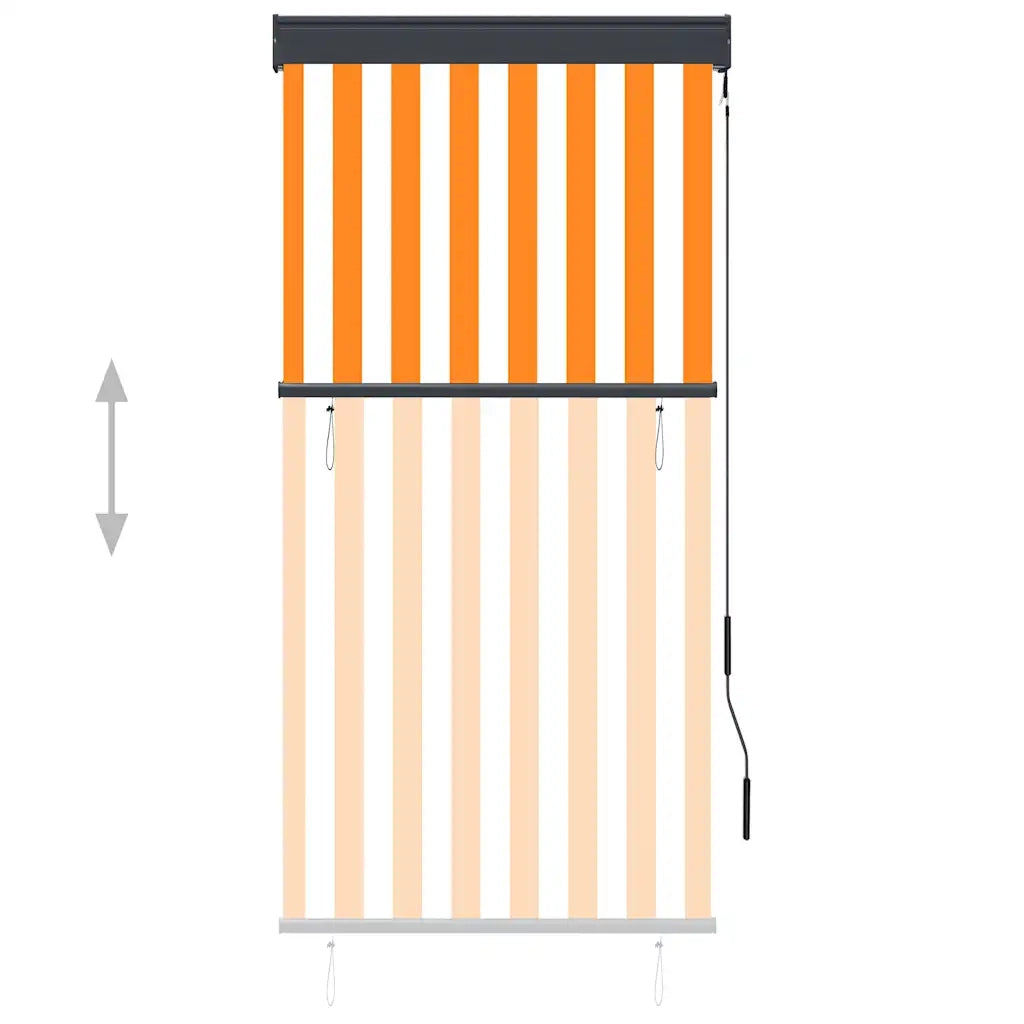 Tenda a Rullo per Esterni 80x250 cm Bianca e Arancione 145951