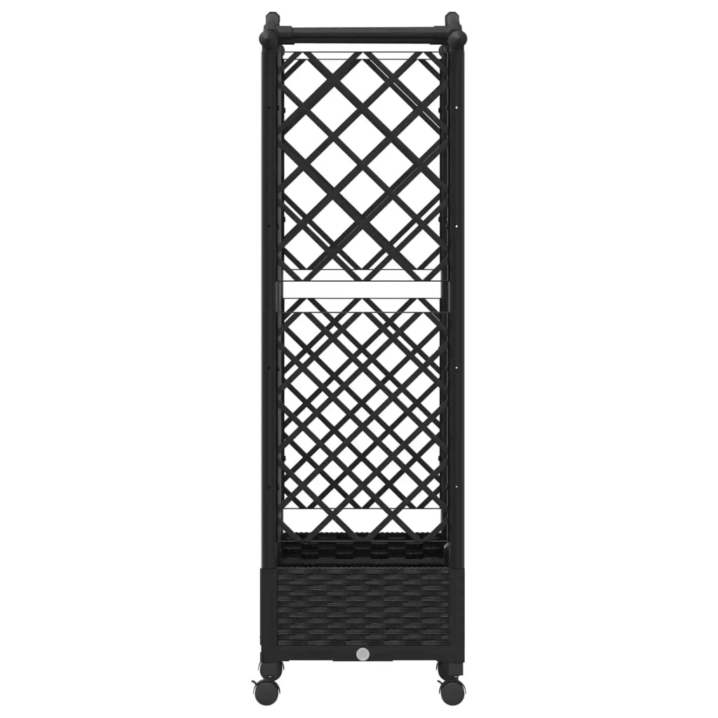 Letto Rialzato con Griglia e Tetto Nero 124 x 40 x 129 cm PP 3423018