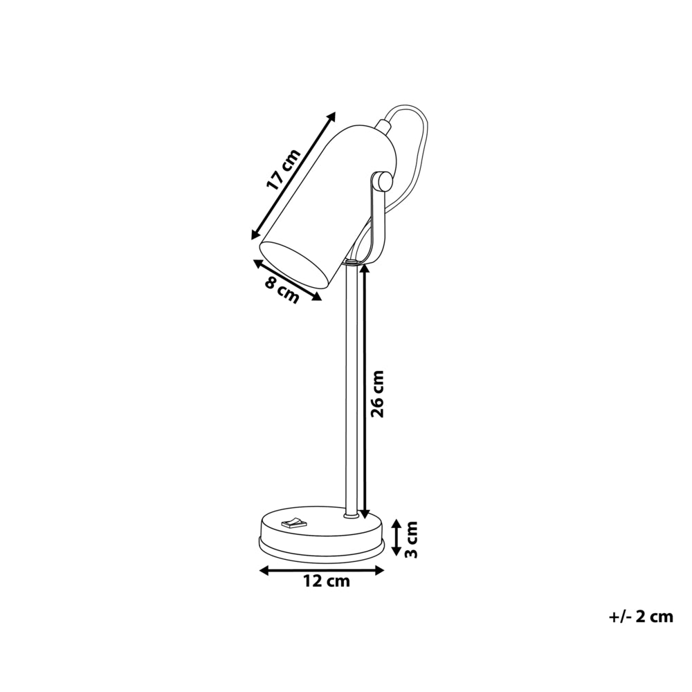 Lampada da scrivania in metallo Nero da 48 cm con paralume regolabile industriale per l'home office