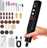 Roteratore elettrico portatile a batteria - 5 velocità display LED - 39 accessori - per raschiare levigare perforare gravare stampare 3D - attrezzo DIY portatile