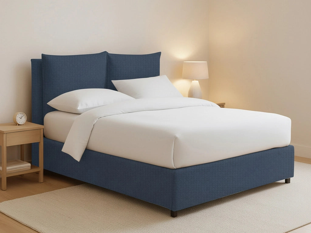 Newton, Letto Piazza e Mezza Sfoderabile Made in Italy, blu