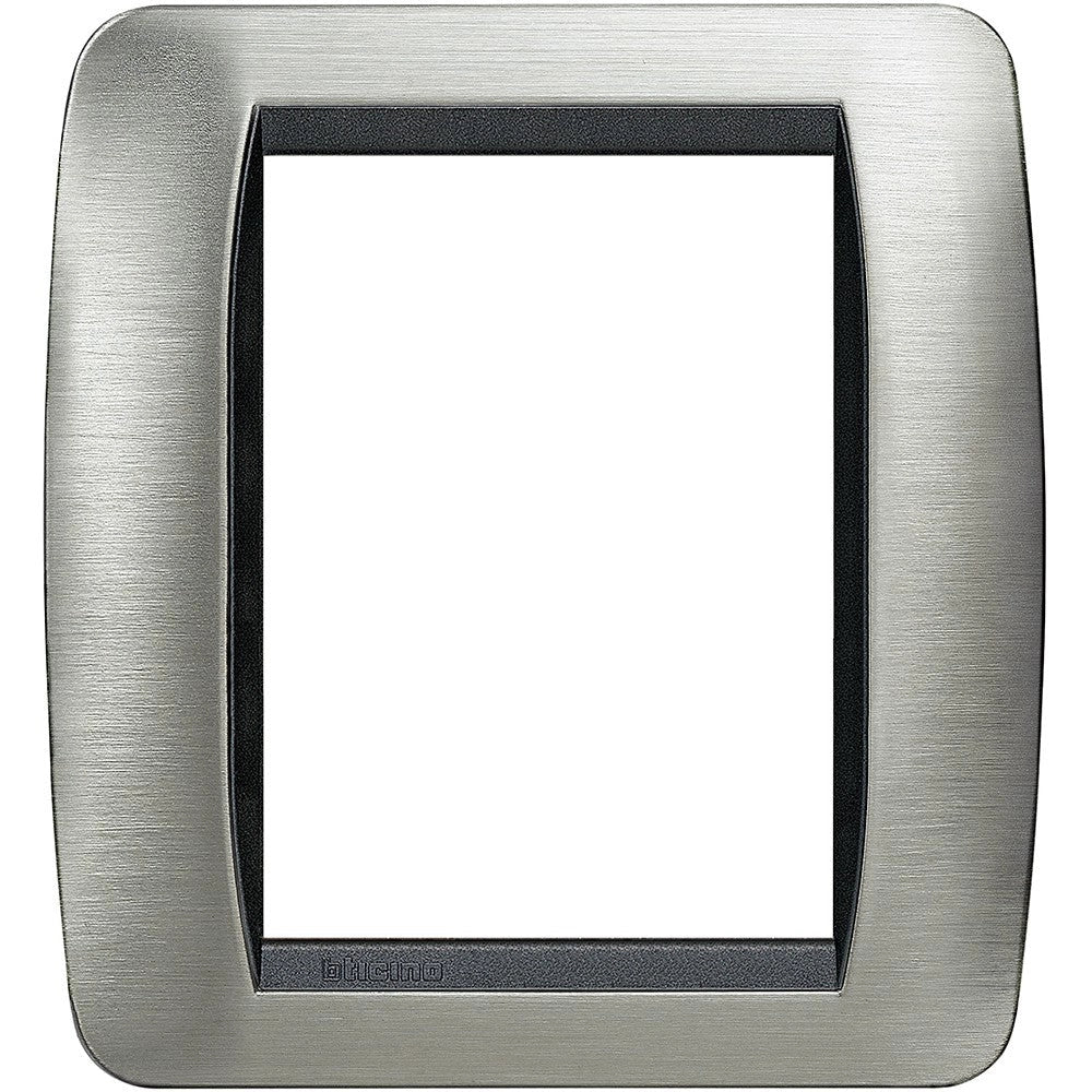 Living Int. - Placca 3+3 posti acciaio spazzolato - L4826ACS