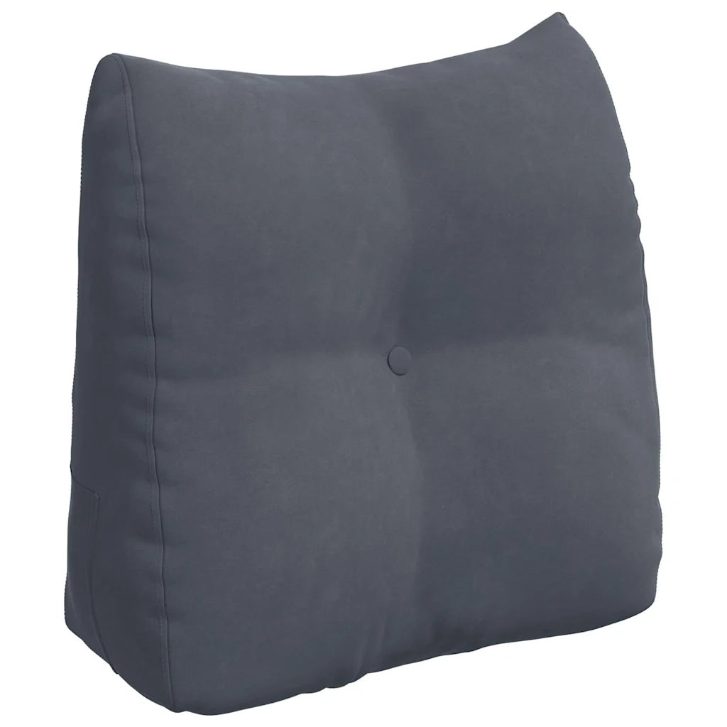 Cuscino per Schiena | Cuscino dorsale Grigio scuro 45 x 24 x 50 cm Velluto
