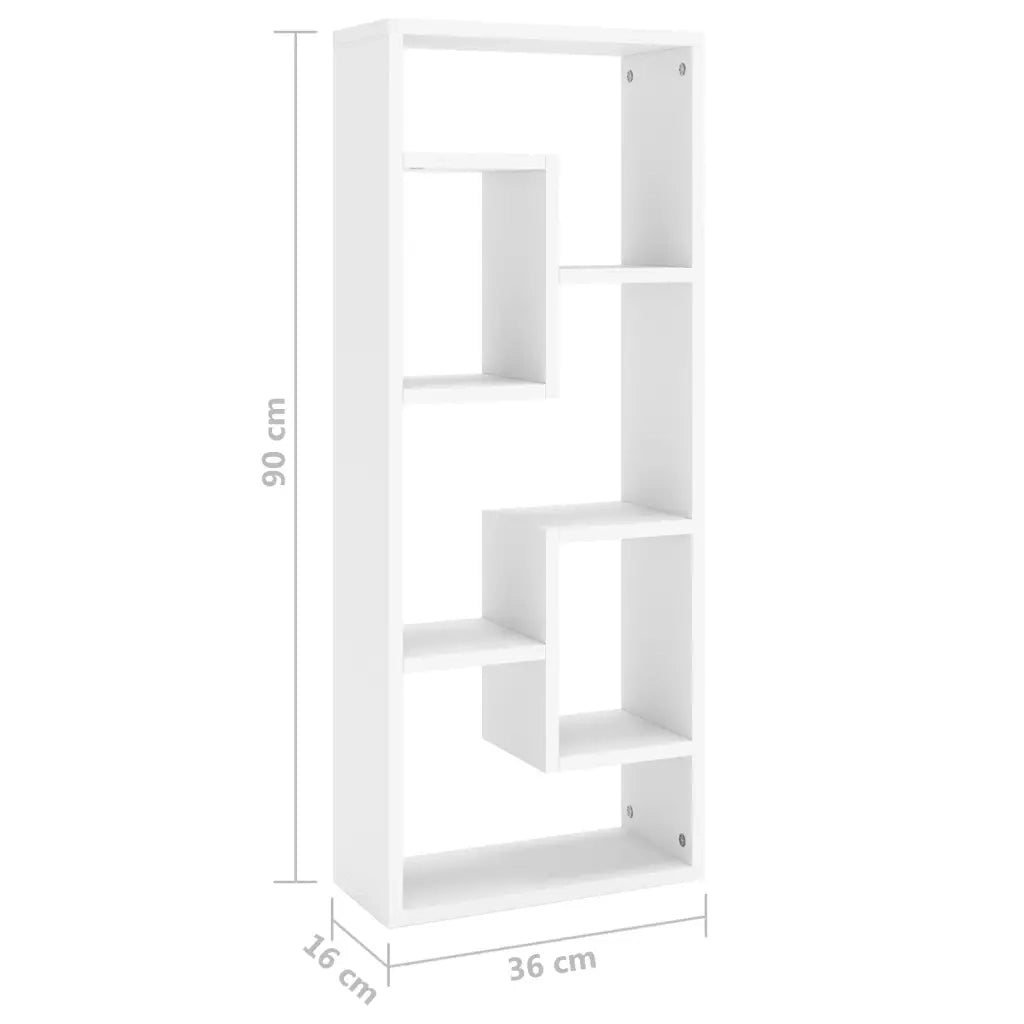 Scaffale a Parete Bianco 36x16x90 cm in Legno Multistrato 803011