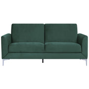 Divano Verde Rivestimento in Tessuto con Gambe di colore Argento 3 Posti Glam salotto