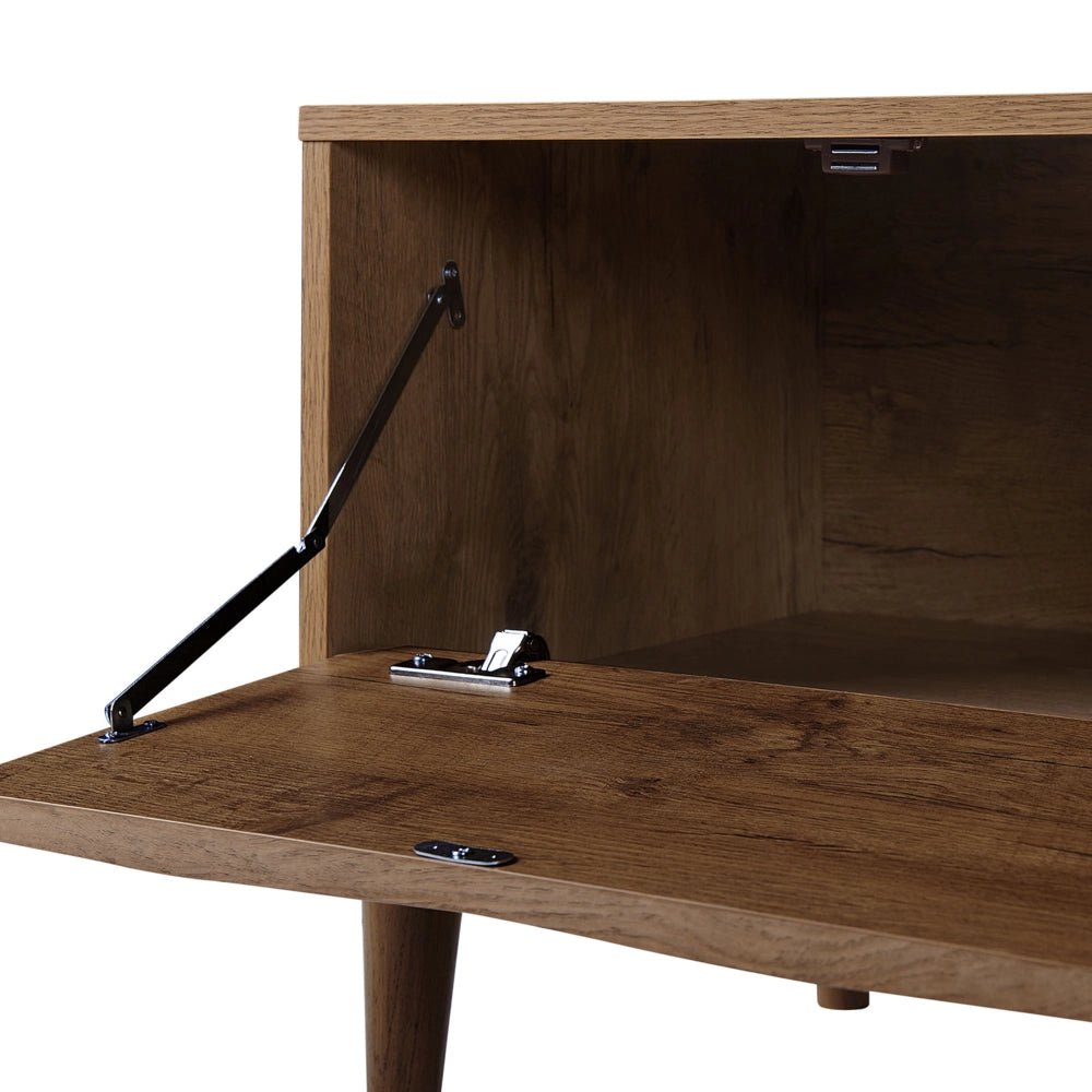 Mobile TV in legno scuro supporto per TV fino a 75ʺ con 2 ripiani
