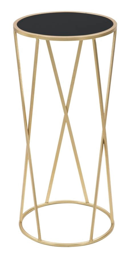 Porta Telefono Glam Simple Ø35x75 cm in Ferro e Vetro Oro