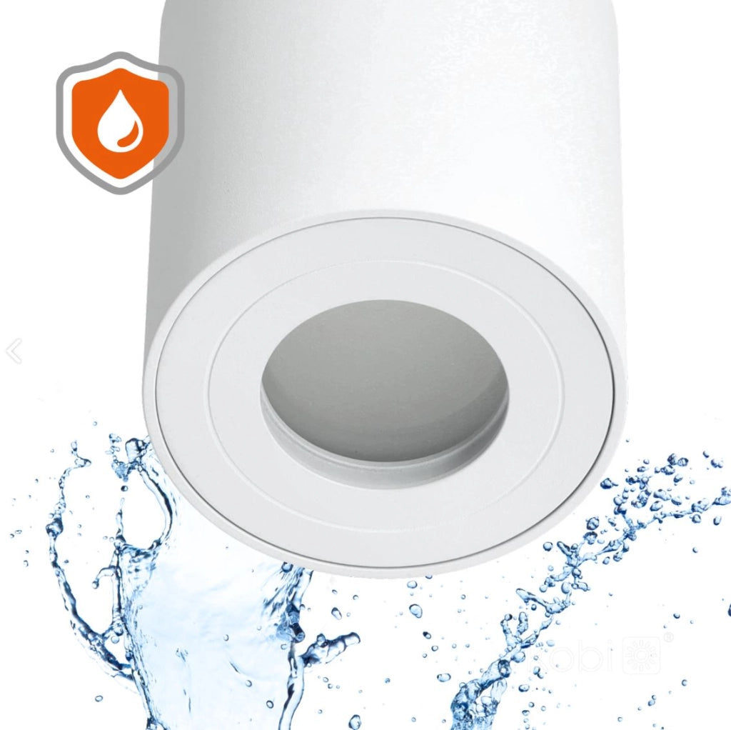 Spot da soffitto bianco tondo IP44 GU10 Aquarius Kobi