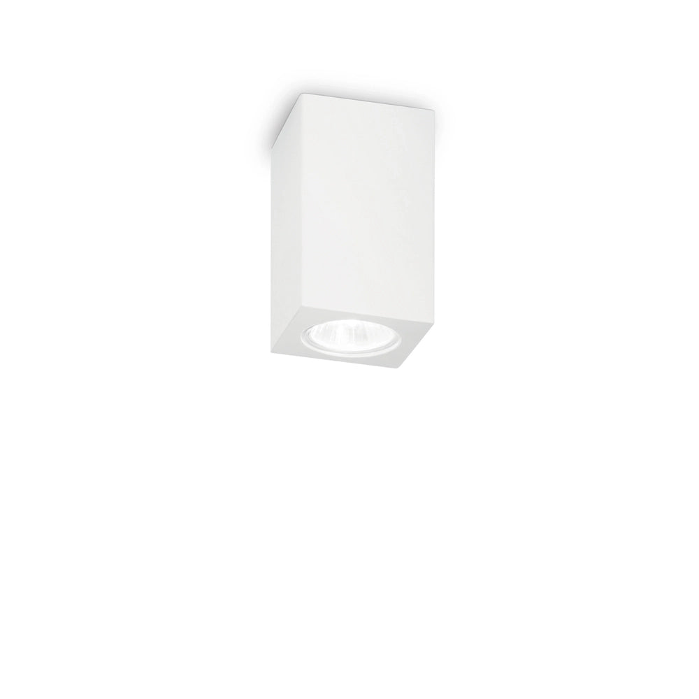 Plafoniera Moderna Square Tower Gesso Bianco 1 Luce Gu10