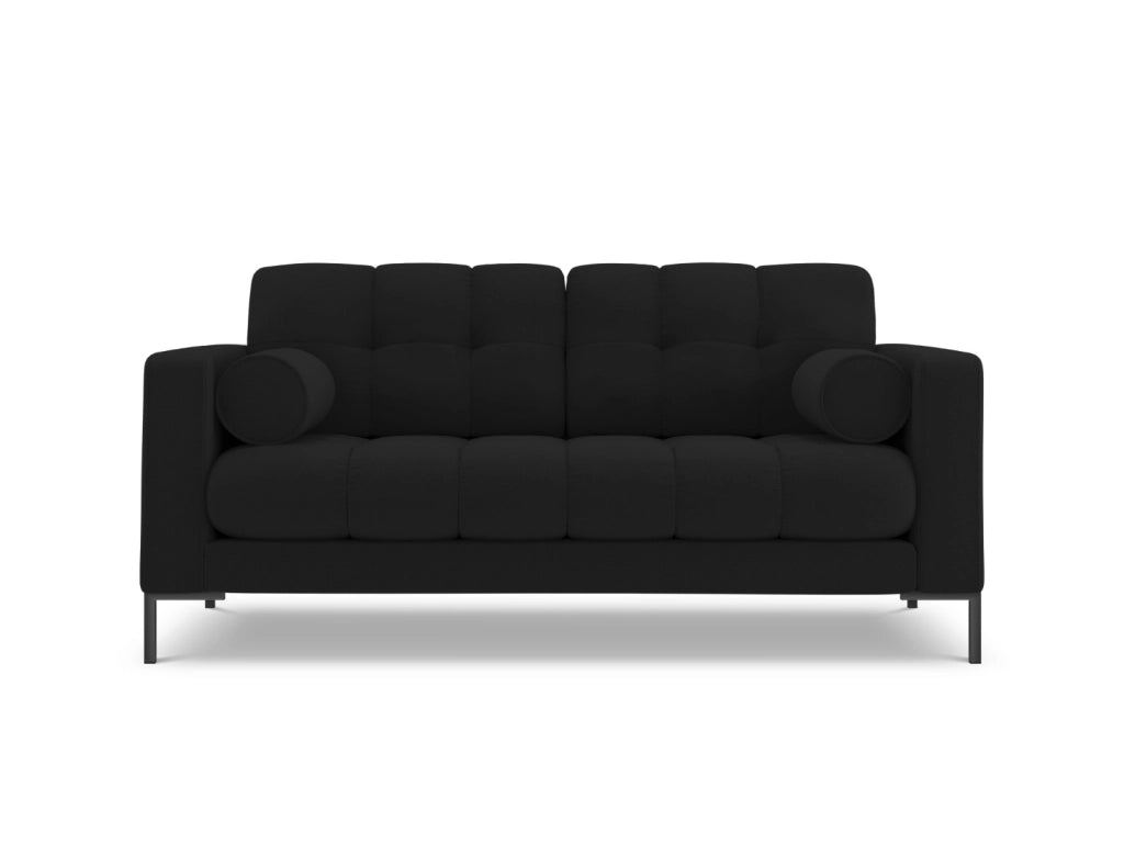 Cosmopolitan Design - Divano "Bali" 2 posti in tessuto strutturato nero 