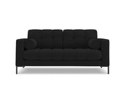 Cosmopolitan Design - Divano "Bali" 2 posti in tessuto strutturato nero 