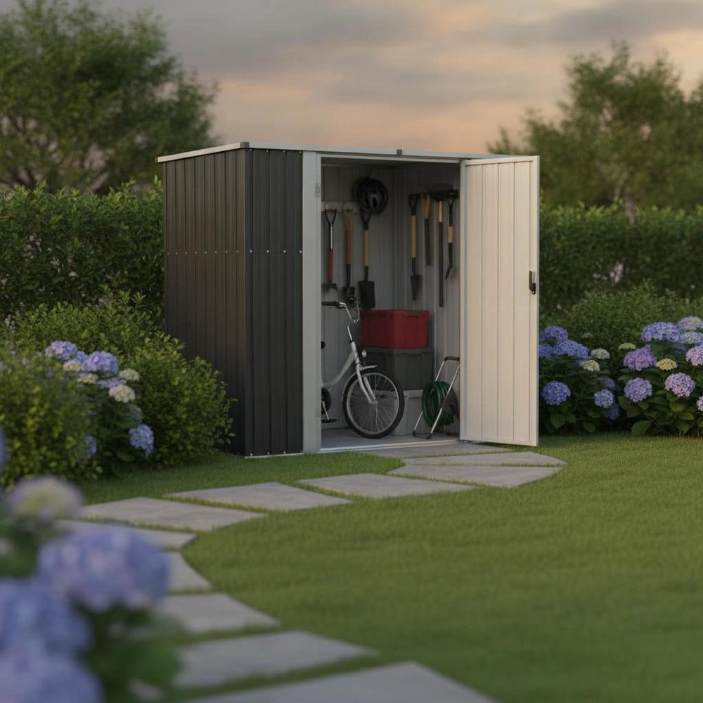 Garden Shed, Anthracite, 161x89x161 Cm, Galvanized Steel