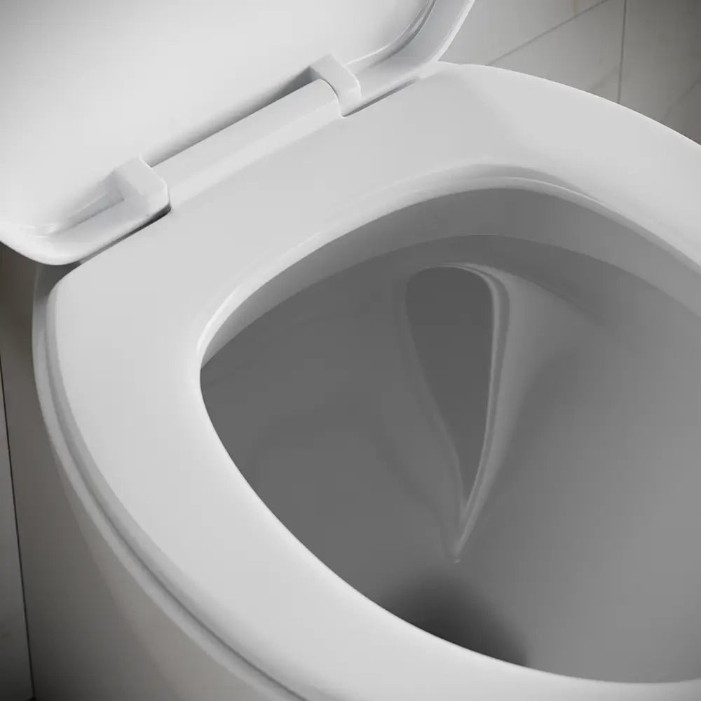 Sanitari filomuro in ceramica bianco lucido: vaso bidet e copriwc soft-close | Doha