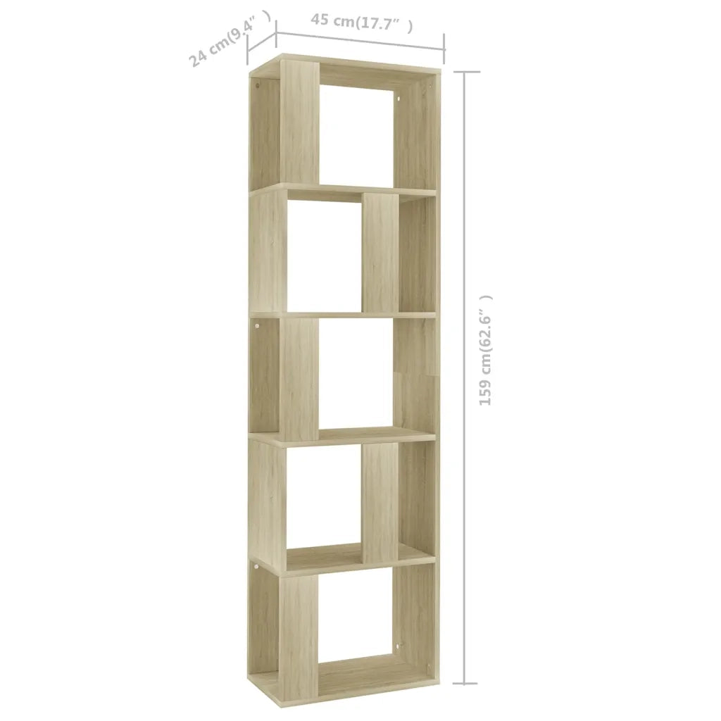 Libreria/Divisorio Rovere Sonoma 45x24x159 cm Legno Multistrato 800111