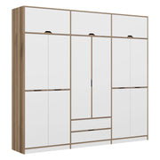 Armadio Camera da Letto Fissiraga, Guardaroba Grande 2 Cassetti, 277x253h cm Bianco