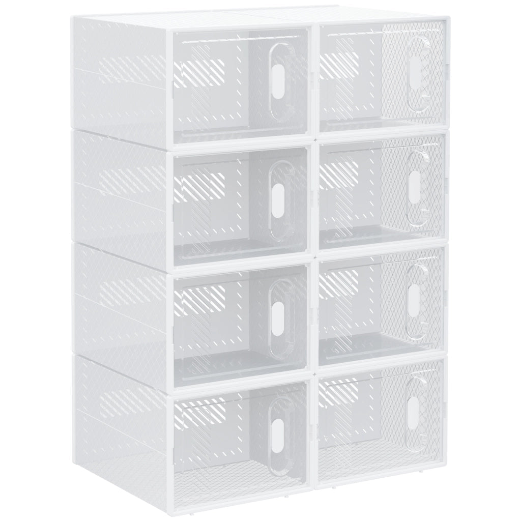 Scarpiera fai-da-te con 8 scomparti, contenitore rettangolare per scarpe, in plastica trasparente, 25x35x19 cm