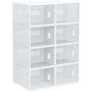 Scarpiera fai-da-te con 8 scomparti, contenitore rettangolare per scarpe, in plastica trasparente, 25x35x19 cm