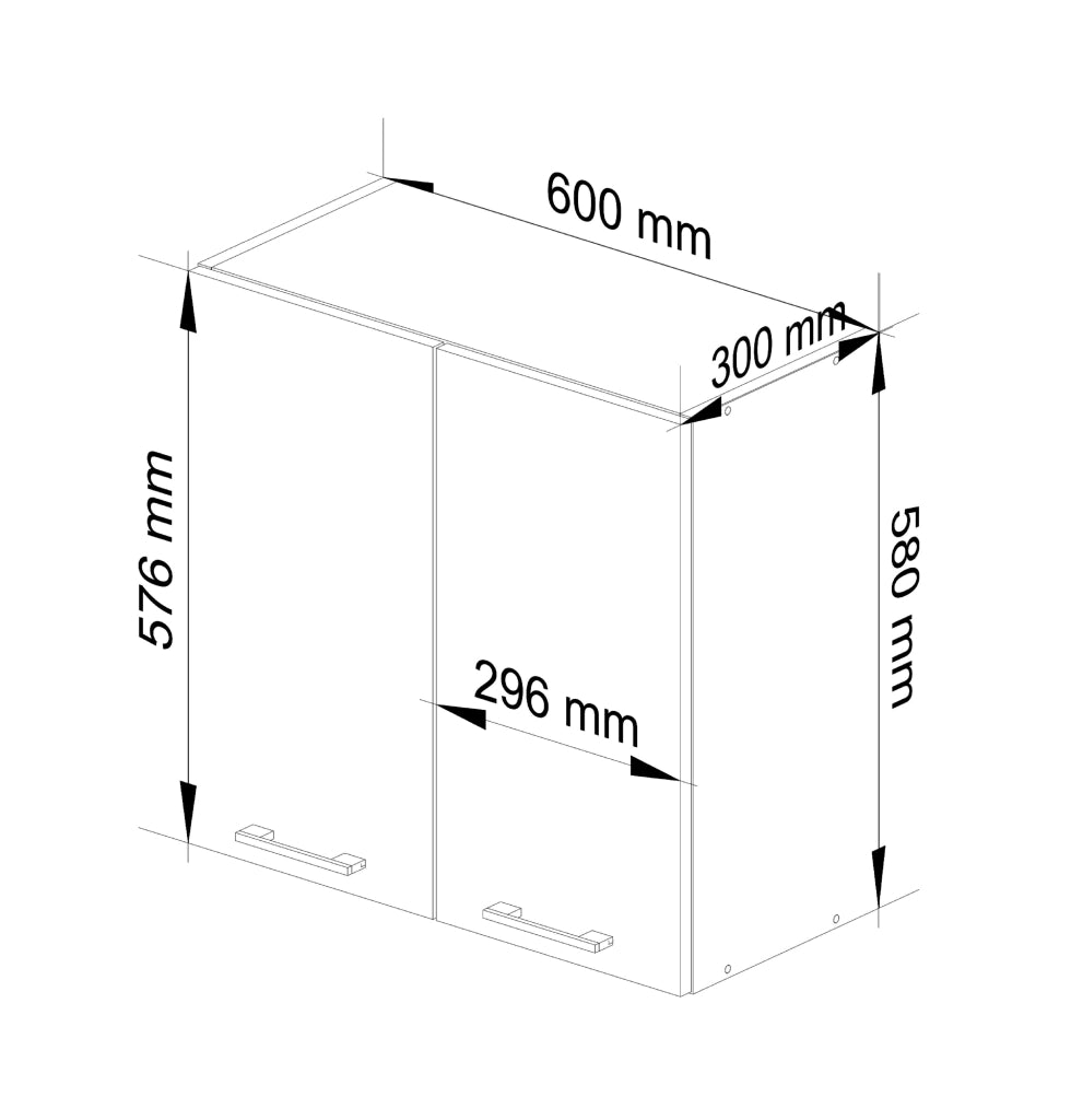 Mobile da cucina pensile sistema AKORD OLIWIA Bianco 60 cm 2 ante 60x30x58 cm