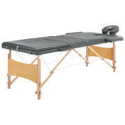 Lettino da massaggio a 3 zone struttura in legno 186 x 68 cm antracite 02_0001801