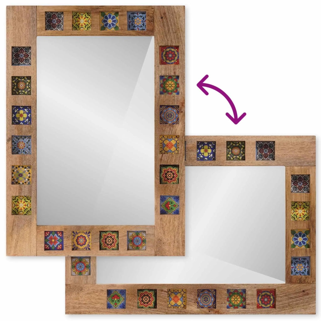 Specchio da bagno con archiviazione Naturale 50 x 70 x 3 cm