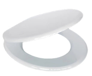 Sedile WC Universale in MDF Bianco con Cerniere Regolabili in Acciaio Inox