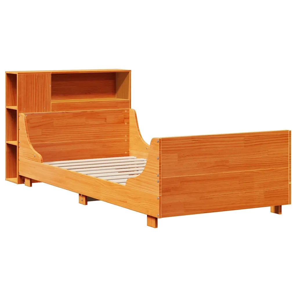 Giroletto senza Materasso Marrone Cera 100x200 cm Legno di Pino 3323784