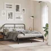 Giroletto con Testiera-Struttura Letto con testiera in Metallo Nero 150x200 cm 458701