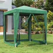 Tenda per Feste con 4 Pareti Laterali in Rete-Tenda Gazebo Verde 2x2 m HDPE