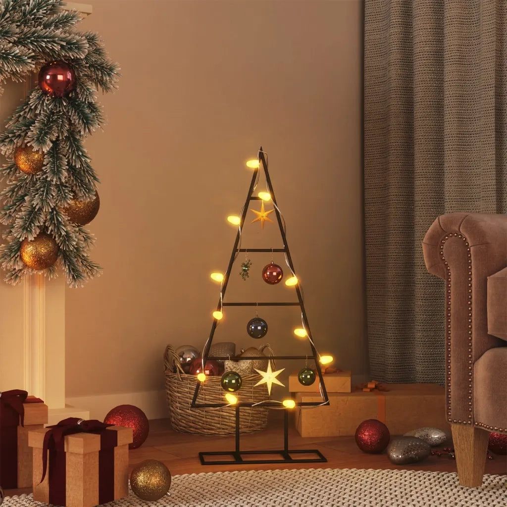 Albero di Natale Decorativo in Metallo Nero 60 cm 359594